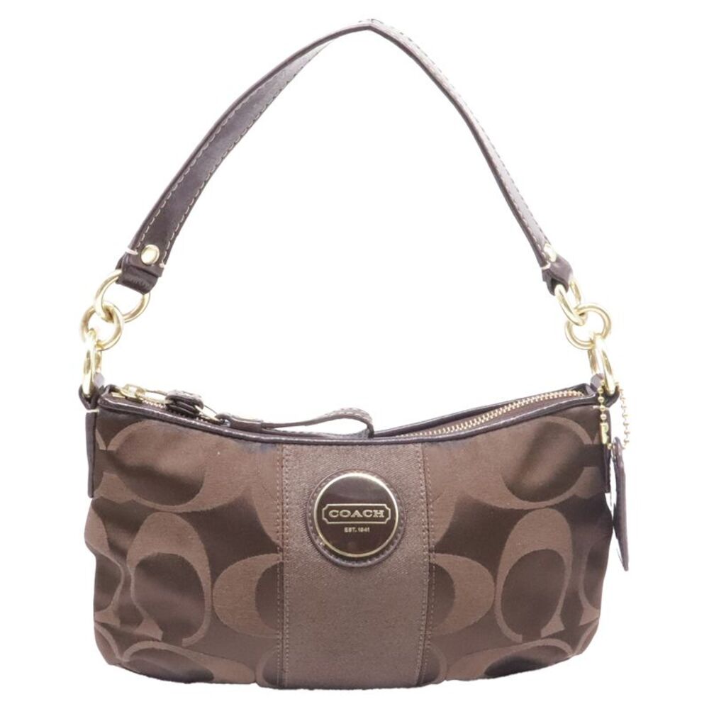 Coach Demi Monogram Shoulder Bag in Brown Canvas